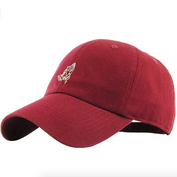 KBETHOS Other - Praying Hands Dad Hat Burgandy